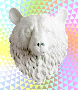 psychedelic bear-white